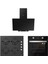 Siyah Cam Ankastre Set (3481 Flam 60+CS5335B02+BO6504B01) 1