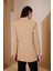 Açık Vizon Oversize Dokuma Blazer Ceket 3