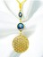 Nazar Boncuklu Gold Metal Lotus Çiçeği Araba Dikiz Ayna Süsü/elips Mineli Yeni Araba Hediyesi 1