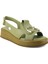 2780 25YS Kadın Günlük Sandalet Yeşil 1