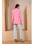 Pembe Regular Dokuma Astarlı Taş Detaylı Blazer Ceket 5