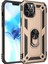 Apple iPhone 12 Pro Max Kılıf Sofya Yüzüklü Silikon Kapak - Gold Gnzrz 1