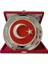 Ayyıldız Türk Bayraklı Filografi Işlemeli Metal Tabak Plaket Kadife Kutulu 1