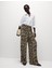 Hayvan Baskılı Büzgülü Wide Leg Pantolon 1