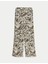 Hayvan Baskılı Büzgülü Wide Leg Pantolon 1