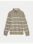 Saf Pamuklu Çizgili Yarım Fermuarlı Sweatshirt 5