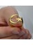 925 Ayar Gümüş Gold Ay Yıldız Kadın Yüzük 1