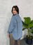 Lavida Kadın Çift Cepli Yıkamalı Oversize Denim Ceket 5