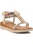 Ayakmod 358131 Z Kadın Taşlı Bej Sandalet 1