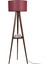 Sehbalı Tripod Ceviz Lambader Silindir Hasır Bordo Abajurlu 2