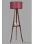 Sehbalı Tripod Ceviz Lambader Silindir Hasır Bordo Abajurlu 3