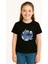 Sevimli Mavi Uzaylı Baskılı Kız Çocuk Tişörtü | Eğlenceli Karakter Desenli Pamuklu Yazlık T-Shirt 1