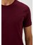 Erkek Tişört Bisiklet Yaka Bordo Slim Fit %100 Pamuk T-Shirt Ncs Jeans 1050 3