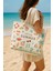 Hello Summer Desenli Büyük Boy Piknik ve Plaj Çantası – Halat Saplı – 55X36X15 cm 2