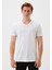 Erkek Tişört Bisiklet Yaka Beyaz Slim Fit %100 Pamuk T-Shirt Ncs Jeans 1051 1