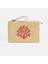 Kırmızı Mercan Nakışlı Hasır Clutch 1