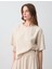 Vizon Rahat Kesim Kısa Kollu Yuvarlak Yaka Modal Dokuma Bluz 3