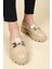 Taş Tokalı Rugan Loafer Ten 1