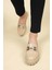 Taş Tokalı Rugan Loafer Ten 4