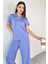 TKM-03690 Lila Polo Yaka Bluz Salaş Pantolon Ikili Takım 2