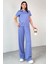 TKM-03690 Lila Polo Yaka Bluz Salaş Pantolon Ikili Takım 5