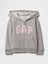 Kız Bebek Gri Gap Logo Fermuarlı Kapüşonlu Sweatshirt 1