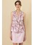 Kadın Desenli Kruvaze Bluz 3094 Pink 1