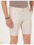 Erkek Bej Slim Fit Beli Lastikli Desenli Bermuda Şort 50264882-VR011 6