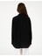 Kadın Siyah Oversize Keten Karışımlı Uzun Kollu Gömlek 50313128-VR046 6