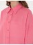 Kadın Pembe Oversize Uzun Kollu Keten Gömlek 50301078-VR041 6