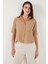 Regular Fit Göğüs Cepli Kısa Kollu Gömlek Bayan Gömlek 6779324 5