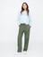 Kadın Yeşil Mid Rise Twill Pantolon 1