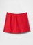 Kadın Kırmızı Keten Karışımlı Mini Şort Etek 2