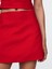 Kadın Kırmızı Keten Karışımlı Mini Şort Etek 3