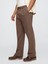 Erkek Kahverengi Keten Pamuk Karışımlı '90S Loose Pileli Khaki Pantolon 5
