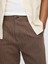 Erkek Kahverengi Keten Pamuk Karışımlı '90S Loose Pileli Khaki Pantolon 3