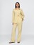 Kadın Sarı %100 Organik Pamuk Poplin Easy Wide-Leg Pantolon 1