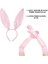 Saten Kaplama Soft Pembe Eldiven 40 cm ve Tavşan Kulak 2 Li Set - MBN1021-6544 1