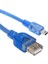 USB 5 Pin Erkek-Usb Dişi Ipod Kablosu Mavi Şeffaf 40 cm (4767) - MBN4481-3508 1