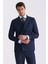 Lacivert Slim Fit Sivri Yaka Çizgili Kruvaze Takım Elbise 2