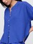 Kadın Mavi Crinkle Gauze Gömlek 3