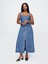 Kadın Mavi Ultrasoft Denim Maxi Elbise 4