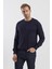 Lacivert Slim Fit Bisiklet Yaka Triko 3