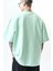 Erkek Respire Yazı Detaylı Oversize T-Shirt Su Yeşili 5