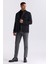Siyah Slim Fit Hakim Yaka Erkek Kaban 2