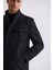 Siyah Slim Fit Hakim Yaka Erkek Kaban 3