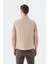 Bej Hakim Yaka Elyaflı Slim Fit Yelek 4