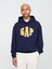 Erkek Lacivert Vintagesoft Oversize Gap Logo Kapüşonlu Sweatshirt 1