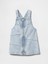 Kız Bebek Mavi Patchwork Çizgili Denim Salopet 3