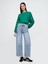 Kadın Mavi High Rise Wide-Leg Jean Pantolon 1